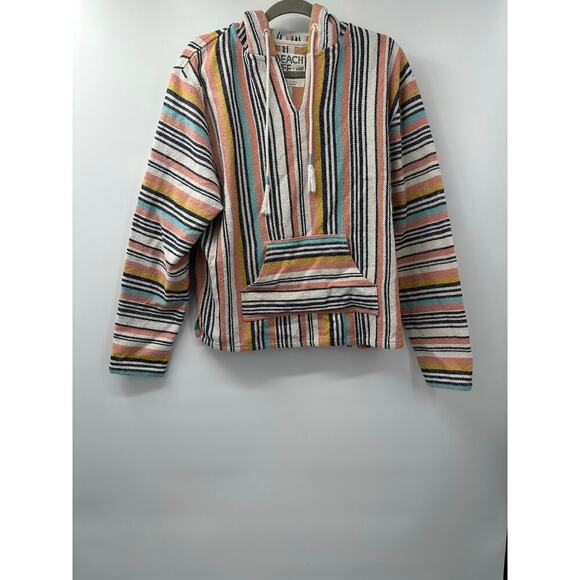 Beach Lunch Lounge Striped‎ Pullover Hoodie Sweatshirt Colorful Boho - Picture 2 of 5